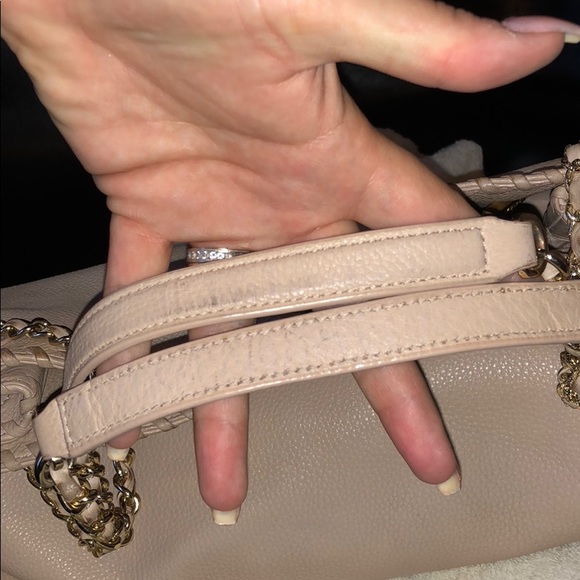 Tory Burch gold chain strap shoulder purse beige - Picture 3 of 6